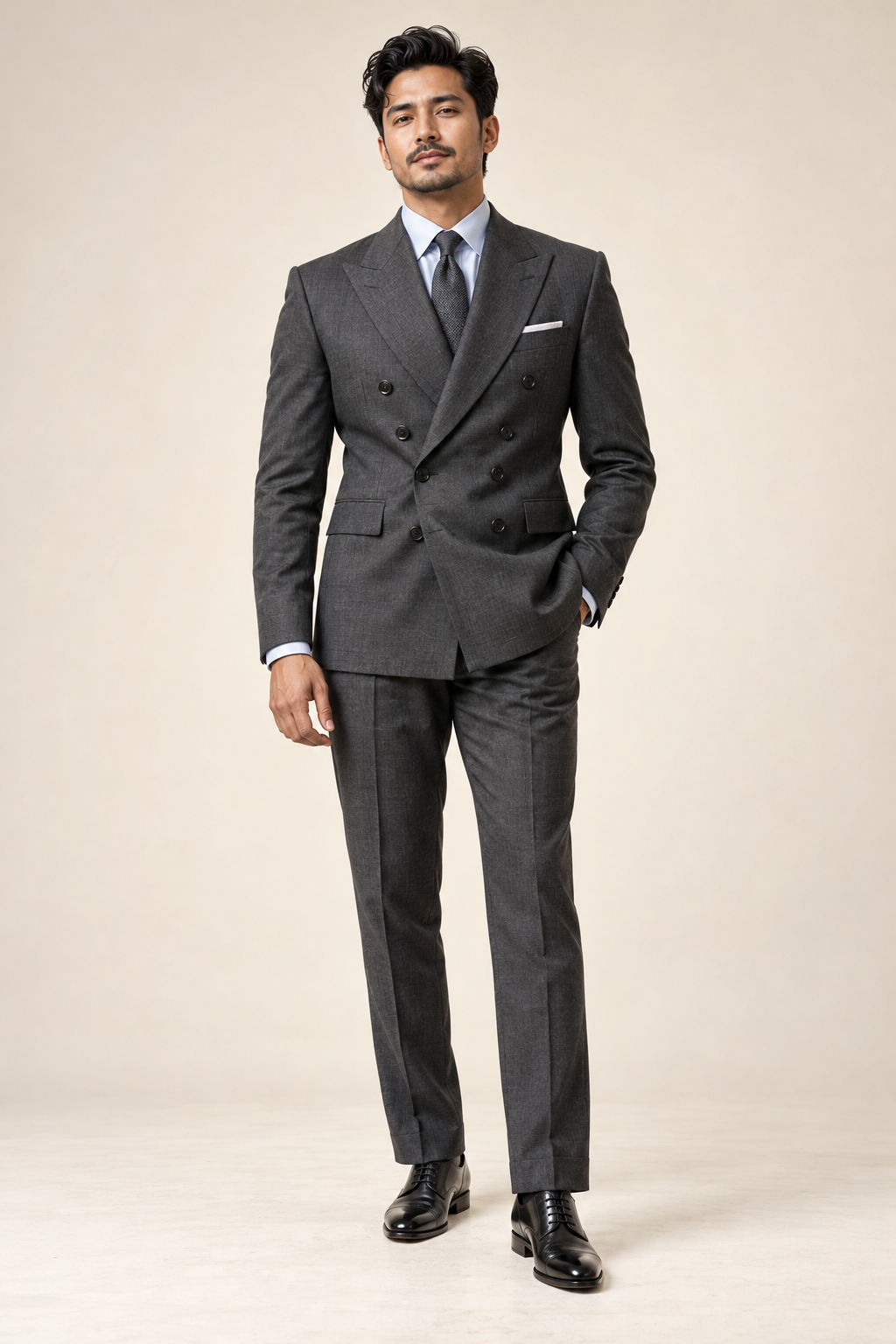 Tuxedos · Charcoal double breasted · 26
