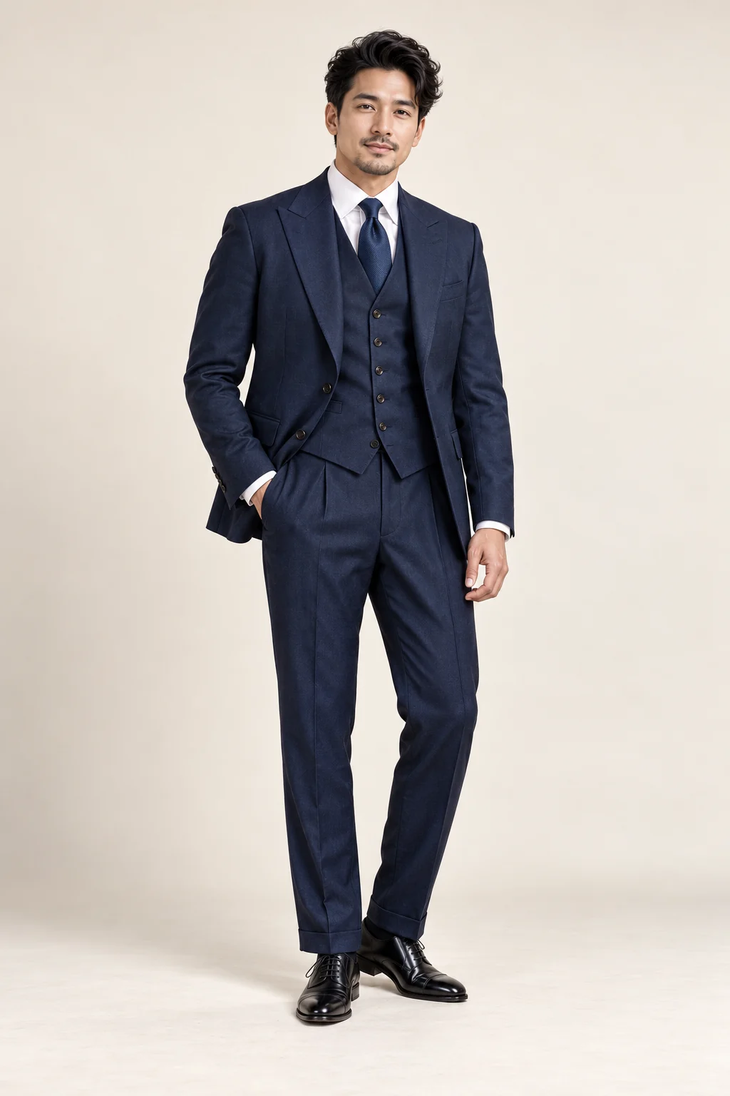 Office Wear · Navy three piece · 09