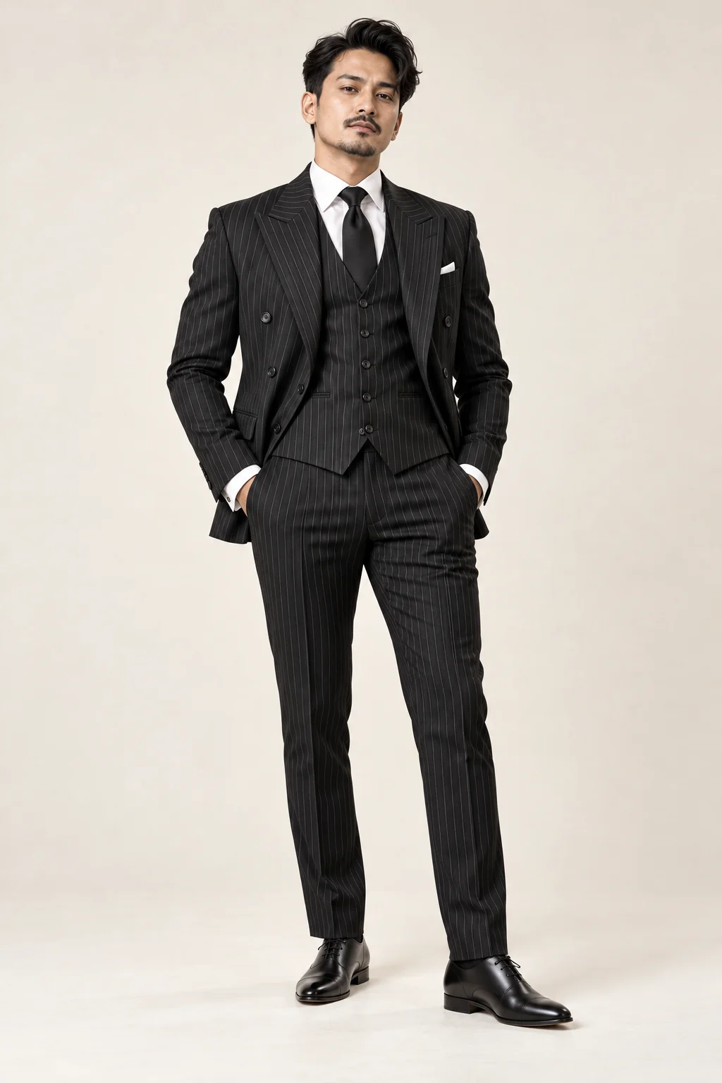 Office Wear · Black pinstripe three piece · 11