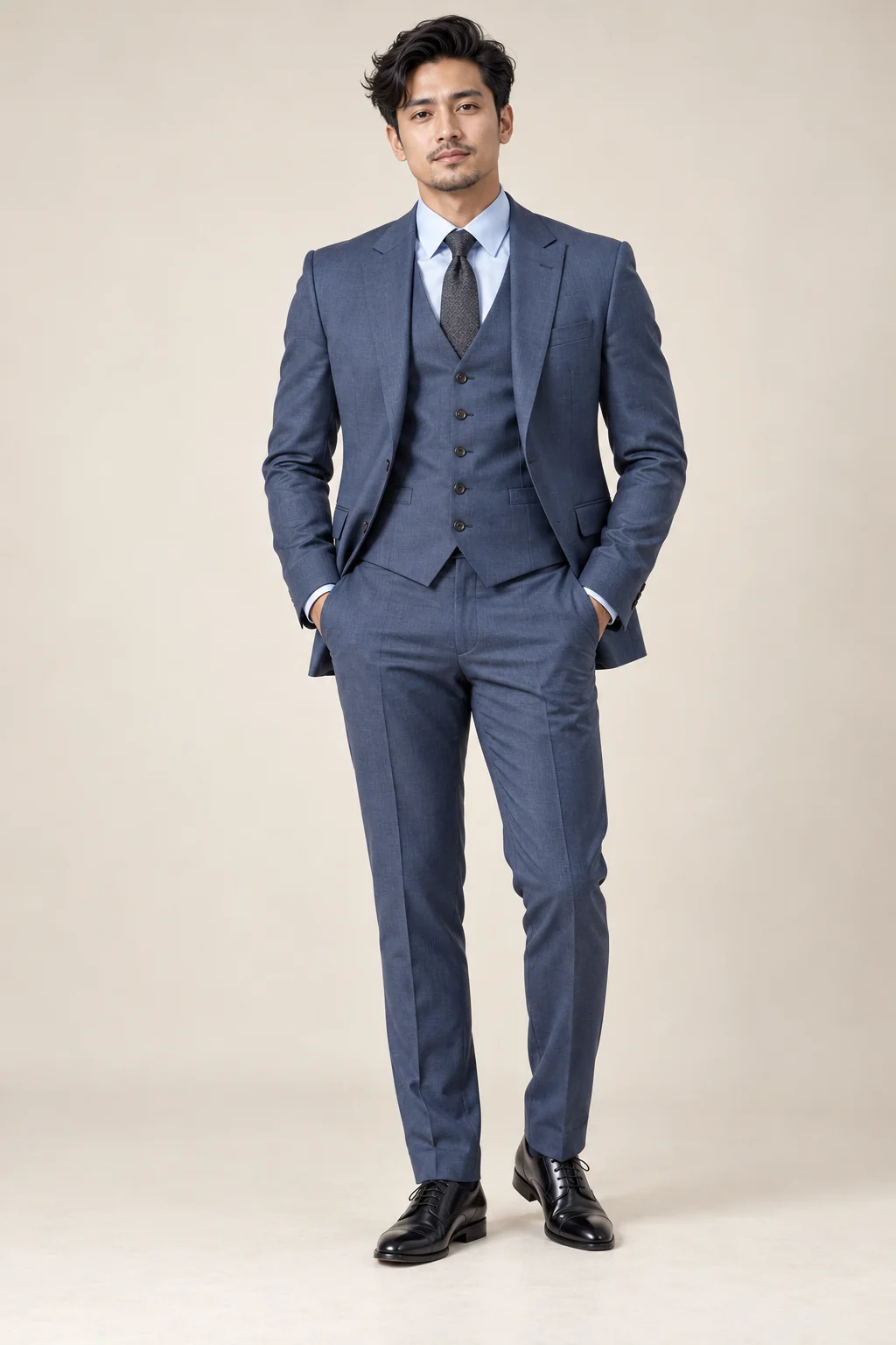Office Wear · Slate blue three piece · 13