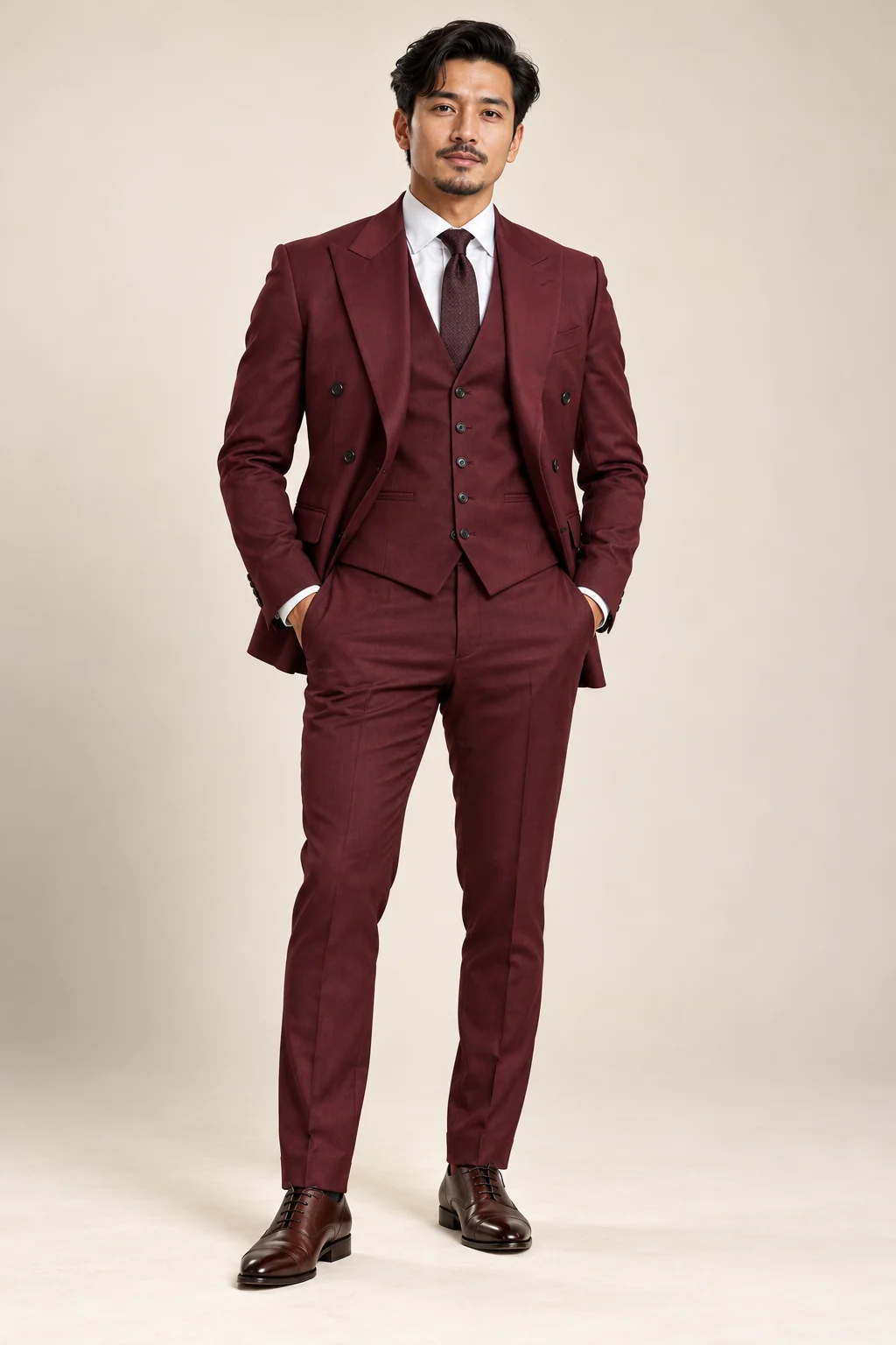 Office Wear · Burgundy three piece · 14