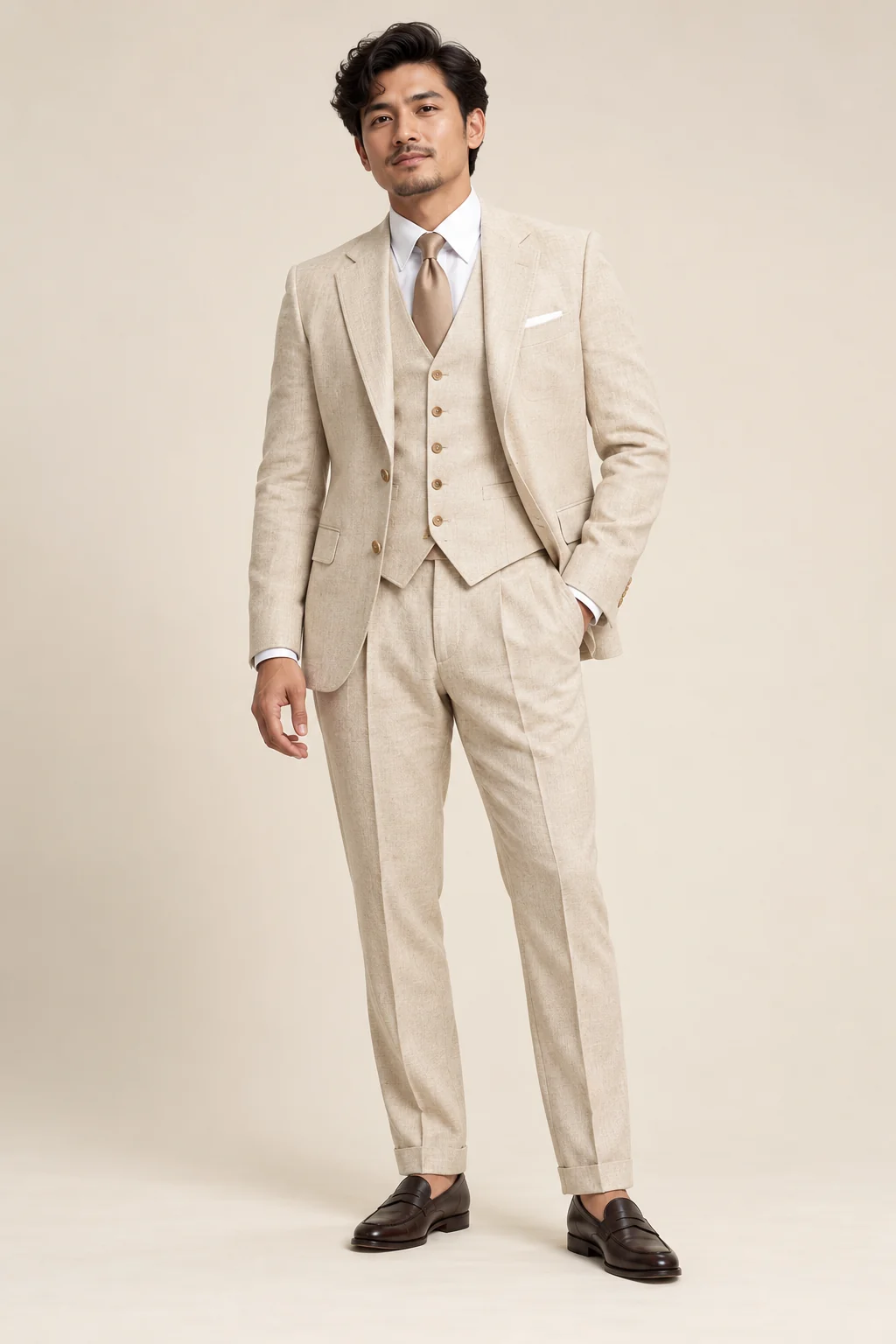 Office Wear · Cream linen three piece · 17