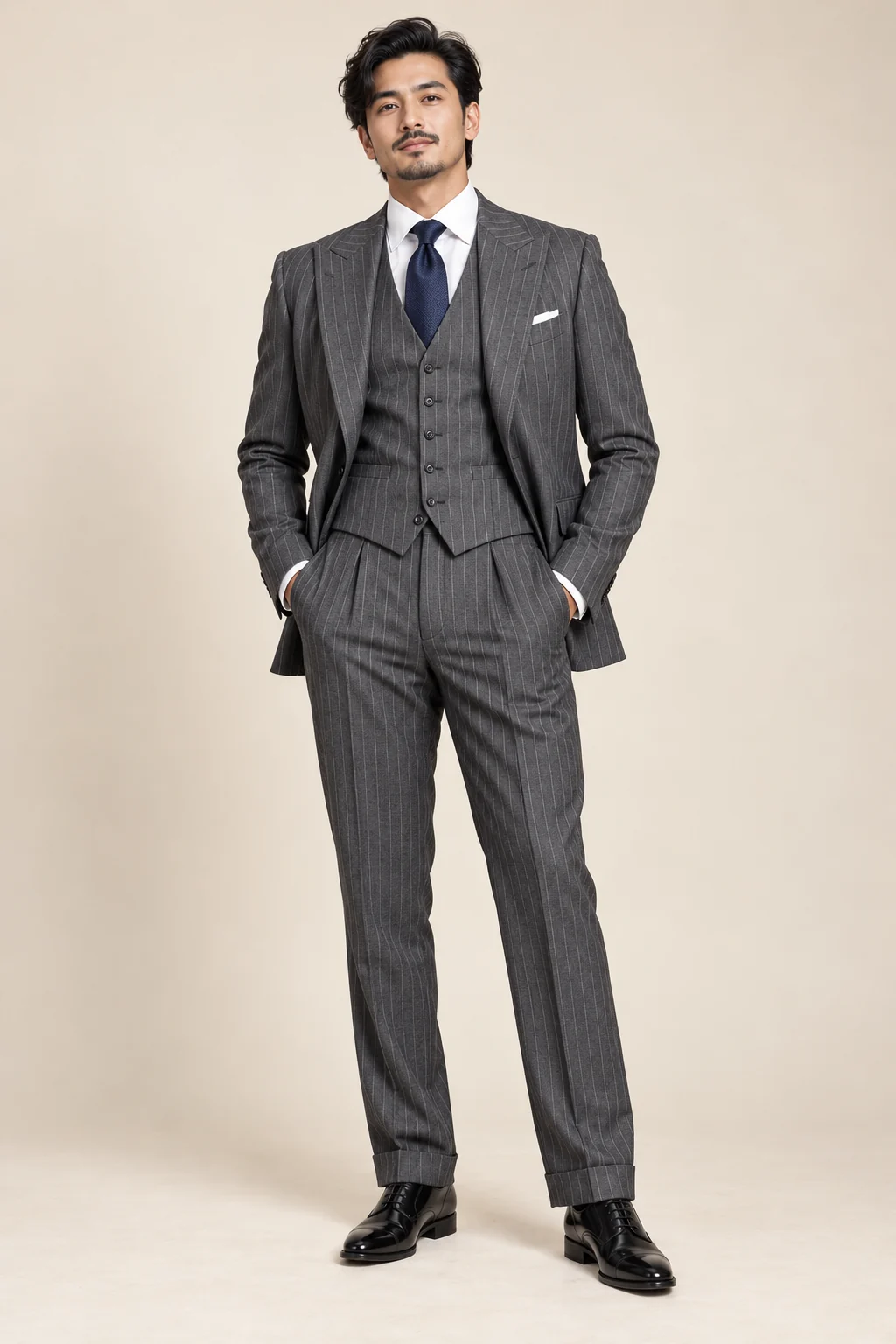 Office Wear · Grey pinstripe three piece · 19