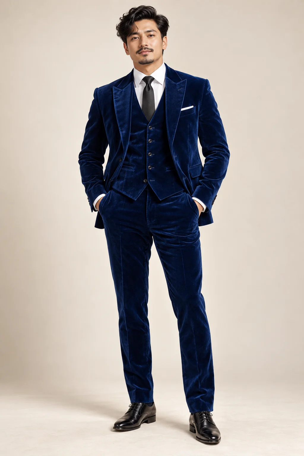 Office Wear · Blue velvet three piece · 23