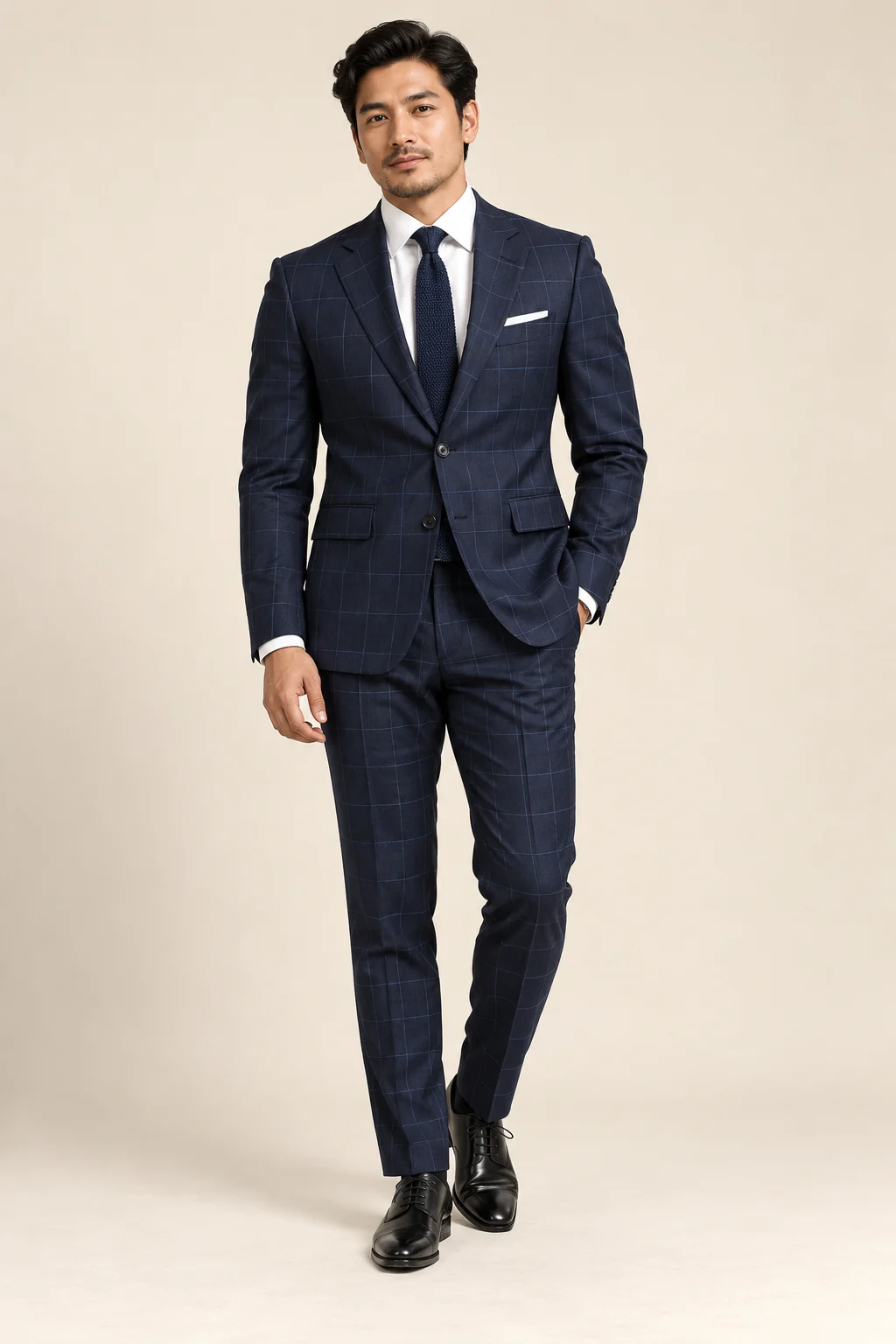 Office Wear · Navy windowpane two piece · 29