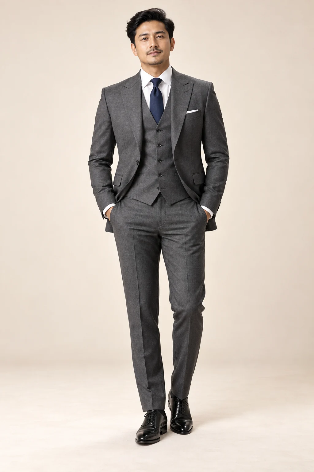 Office Wear · Charcoal three piece straight · 33