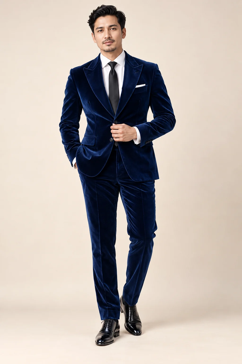 Office Wear · Blue velvet two piece · 34