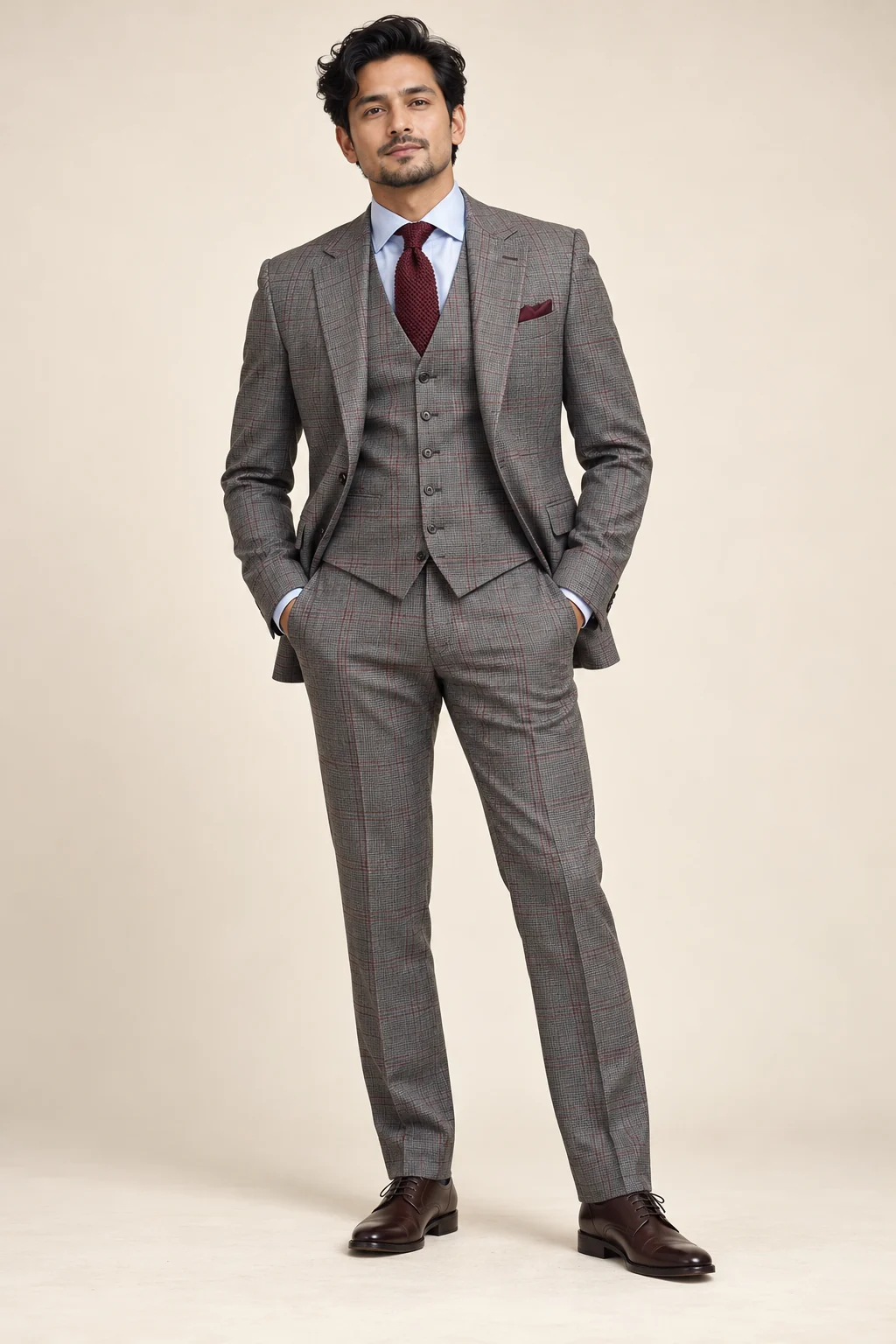 Office Wear · Grey plaid three piece · 35