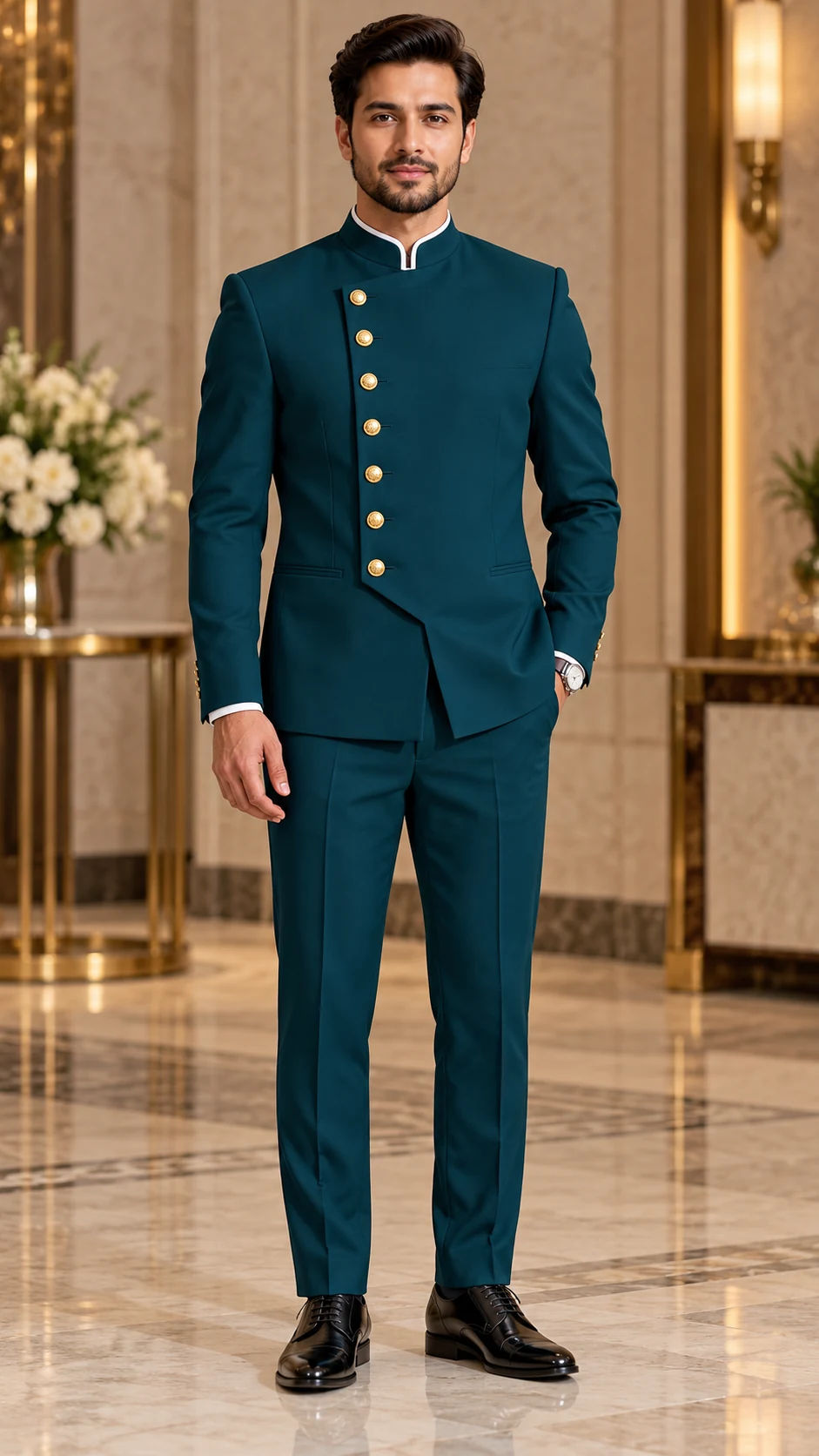Party Wear · Teal bandhgala · 02