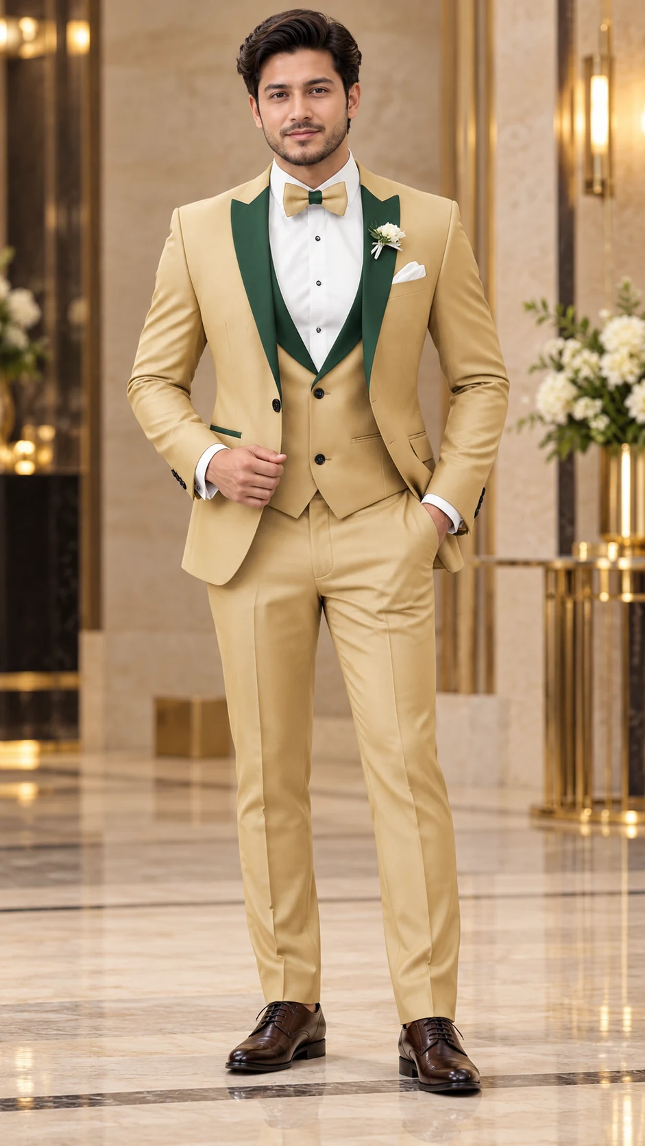 Party Wear · Gold green tuxedo · 04