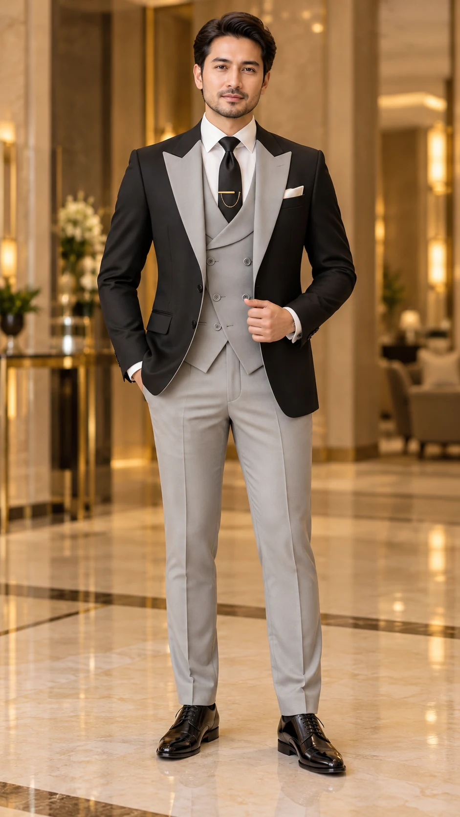 Party Wear · Black grey tuxedo · 05