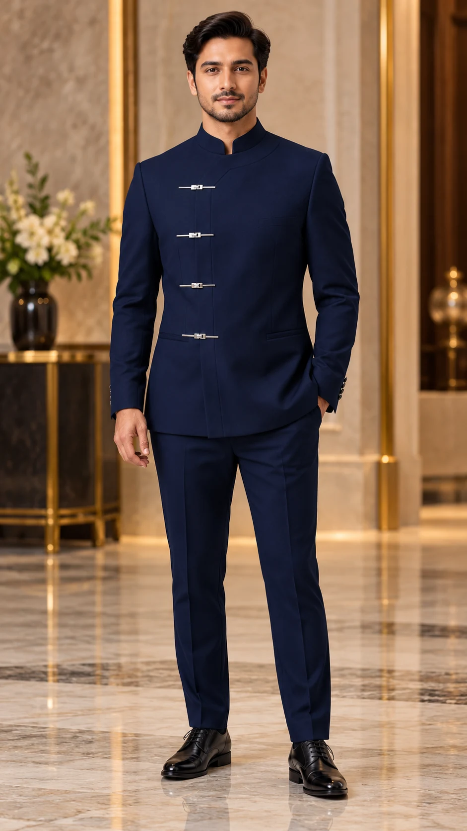 Party Wear · Navy clasp bandhgala · 11