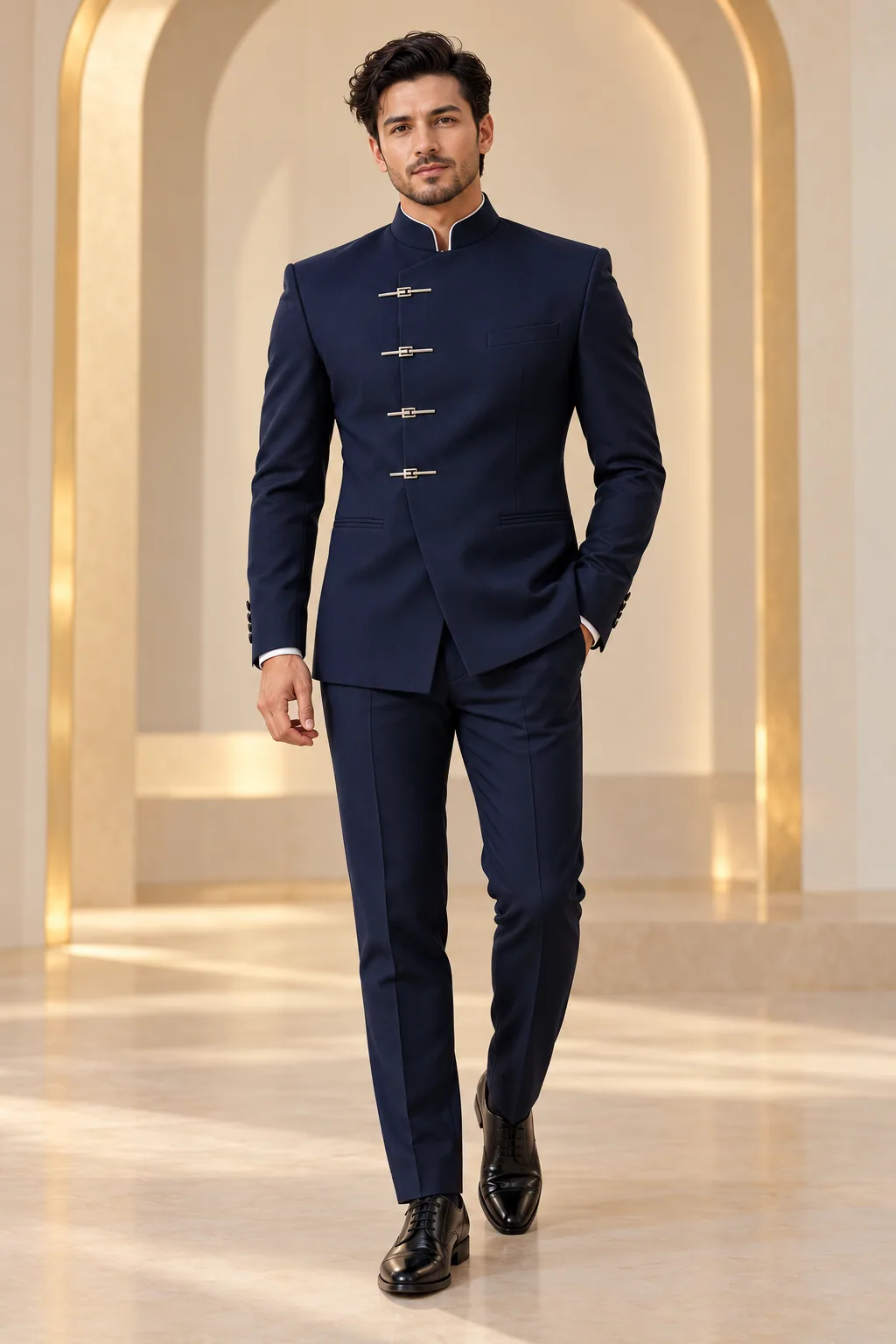 Tuxedos · Navy bandhgala suit · 09