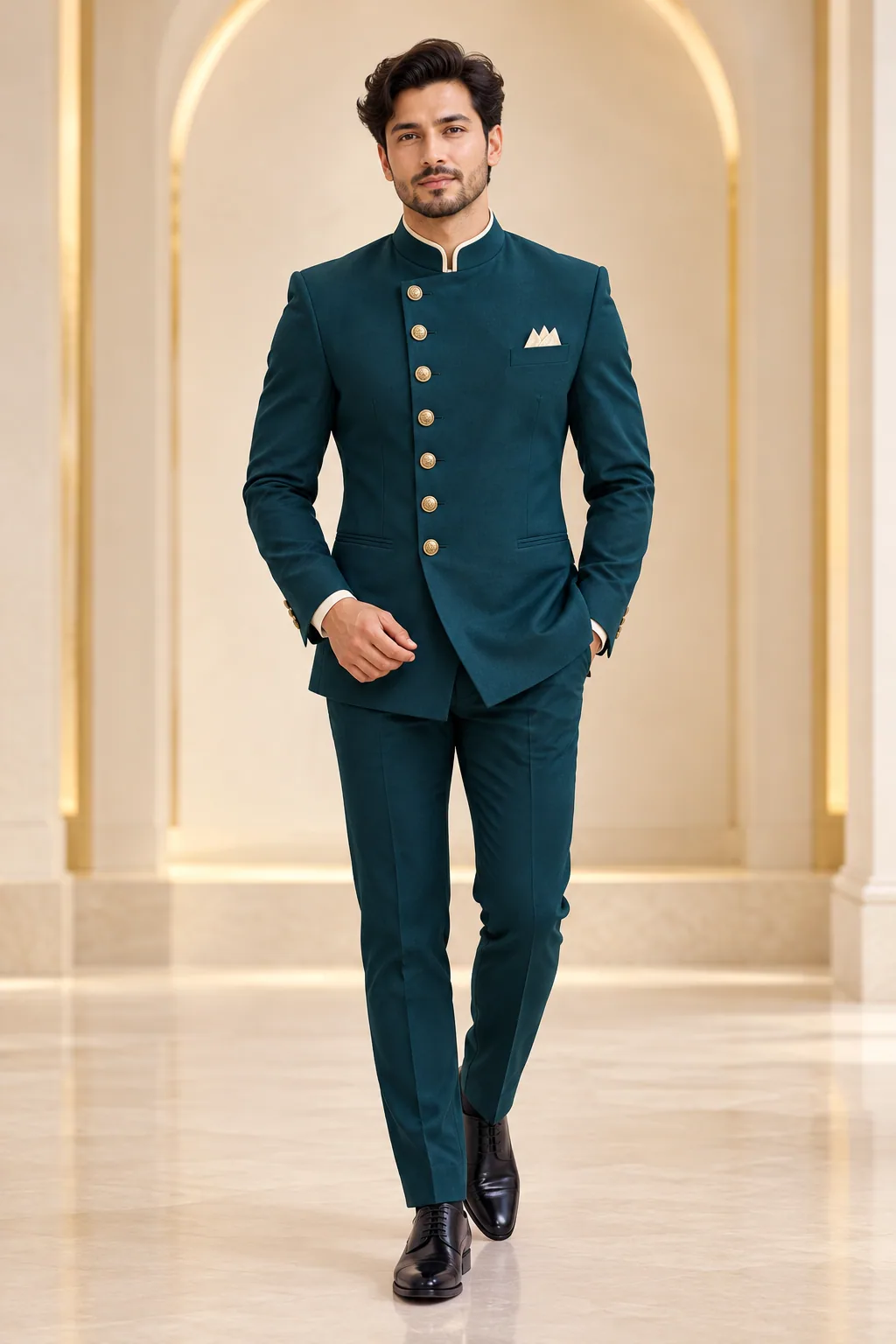 Tuxedos · Teal bandhgala suit · 11