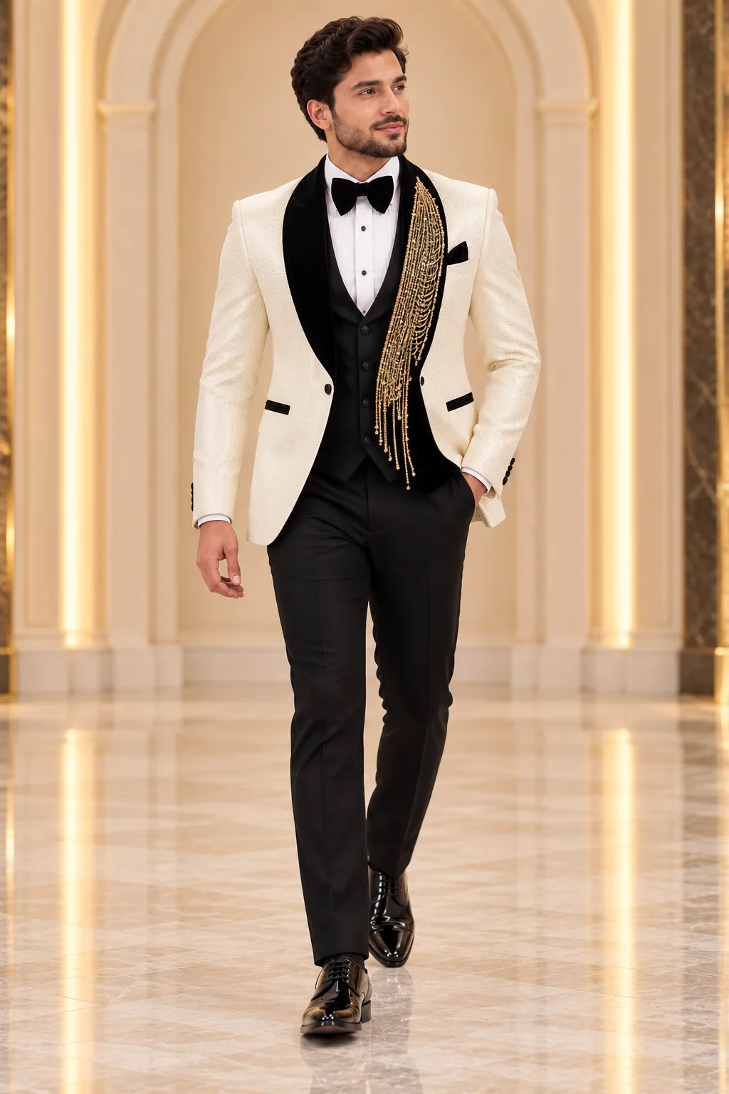 Tuxedos · Ivory gold drape tuxedo · 12