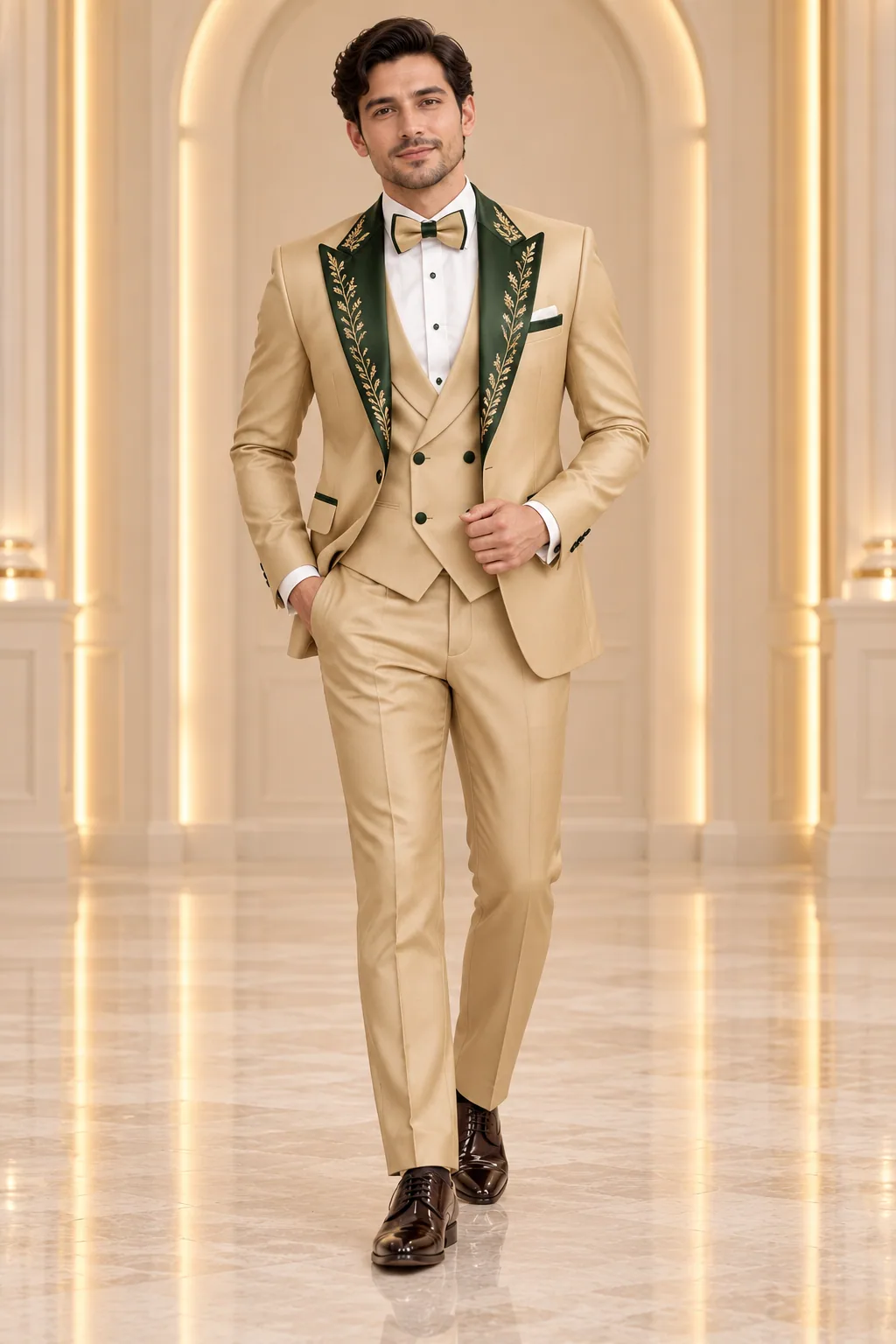 Tuxedos · Gold green embroidered suit · 13