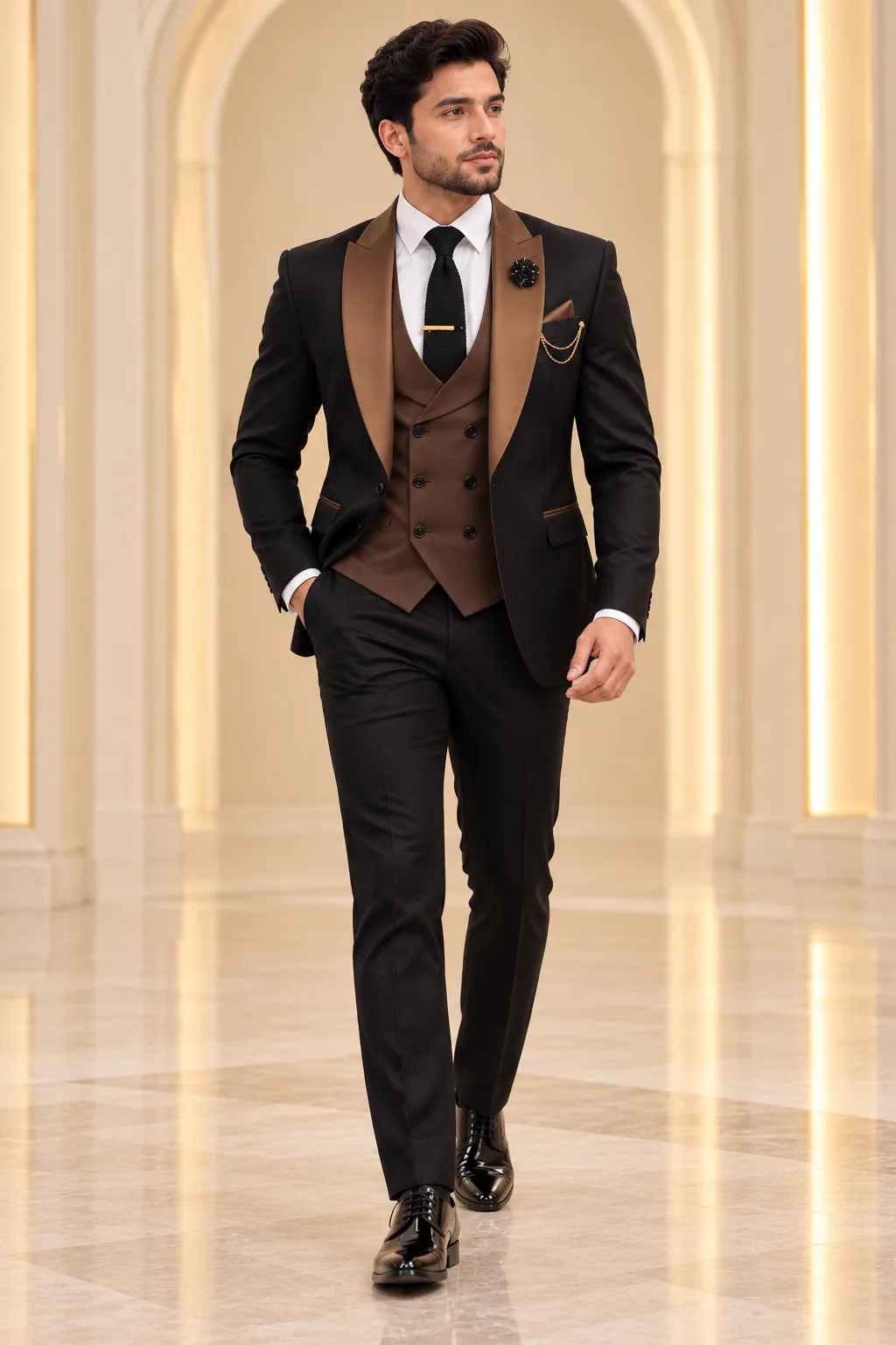 Tuxedos · Black copper three piece suit · 15